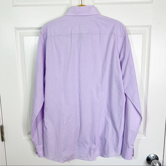 Hugo Boss Sharp Fit Lavender Long Sleeve Button Down Shirt Size 15 - Picture 3 of 10